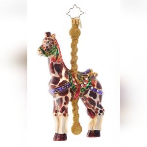Christopher Radko Gilded Giraffe Handpainted Handblown Glass Ornament, NEW w/Tag